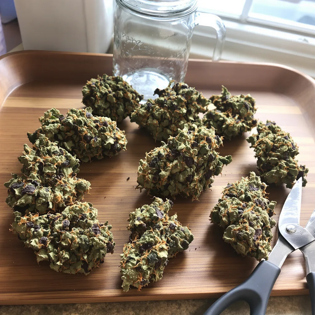 Gobbilygoo 68% indica / 32% sativa — fleur avec trichomes visibles