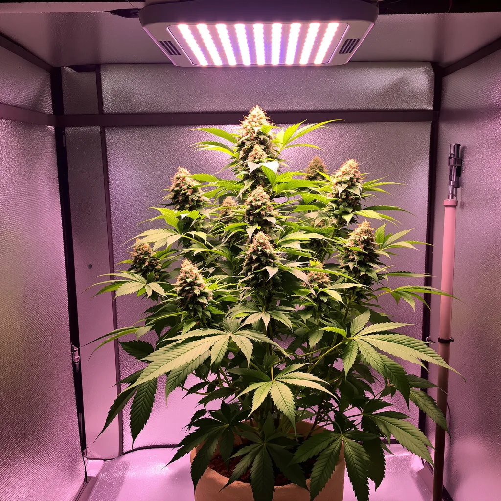 Plante de cannabis God's Gift en floraison — 90-130 cm féminisée