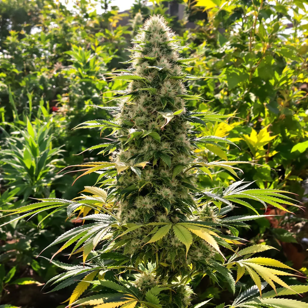 Godfather Purple Kush 53% indica / 47% sativa — fleur avec trichomes visibles