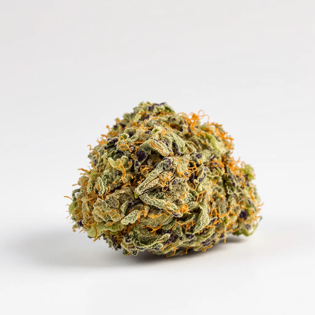 Godzilla Cookies 49% indica / 51% sativa — fleur avec trichomes visibles