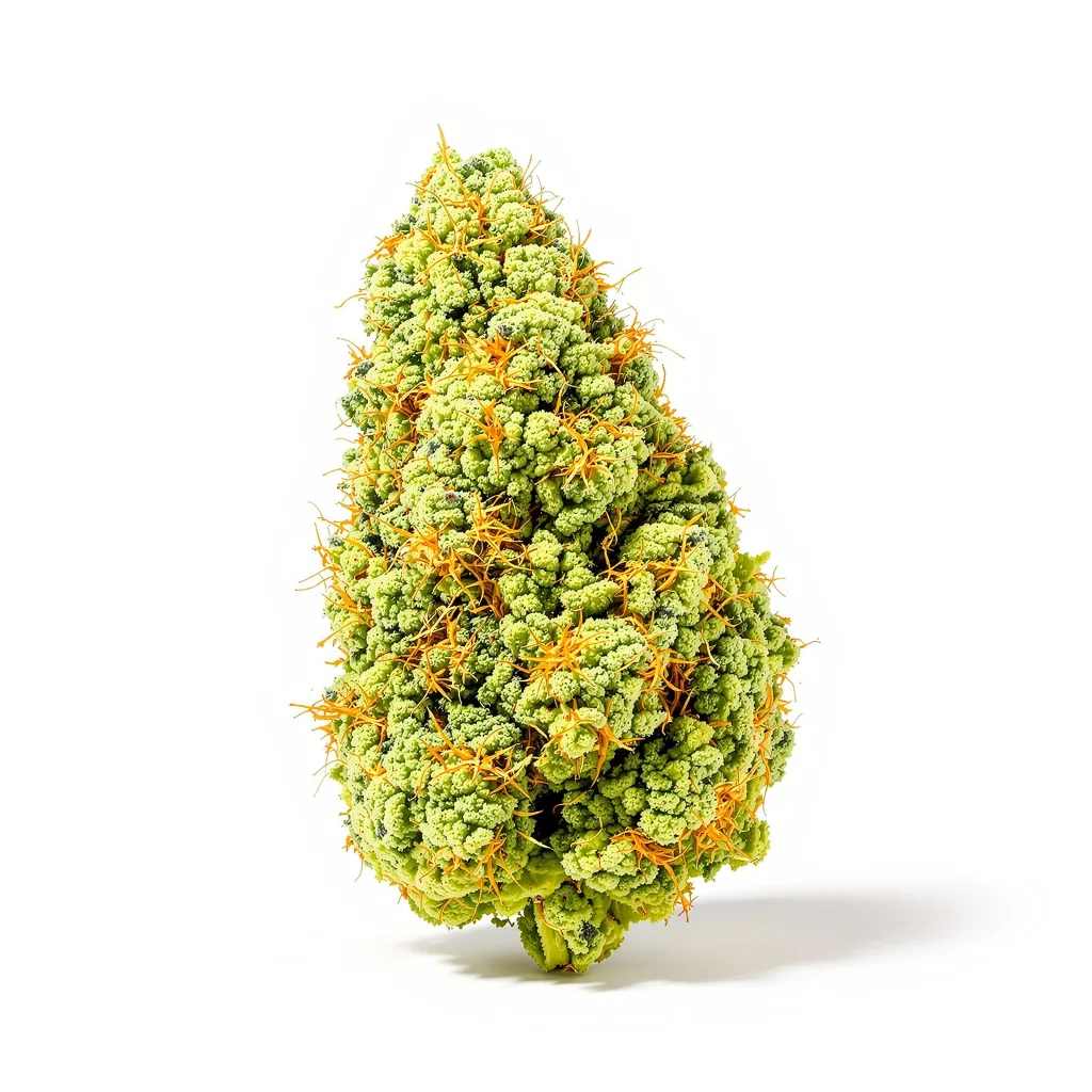 Goji OG 20% indica / 80% sativa — fleur avec trichomes visibles