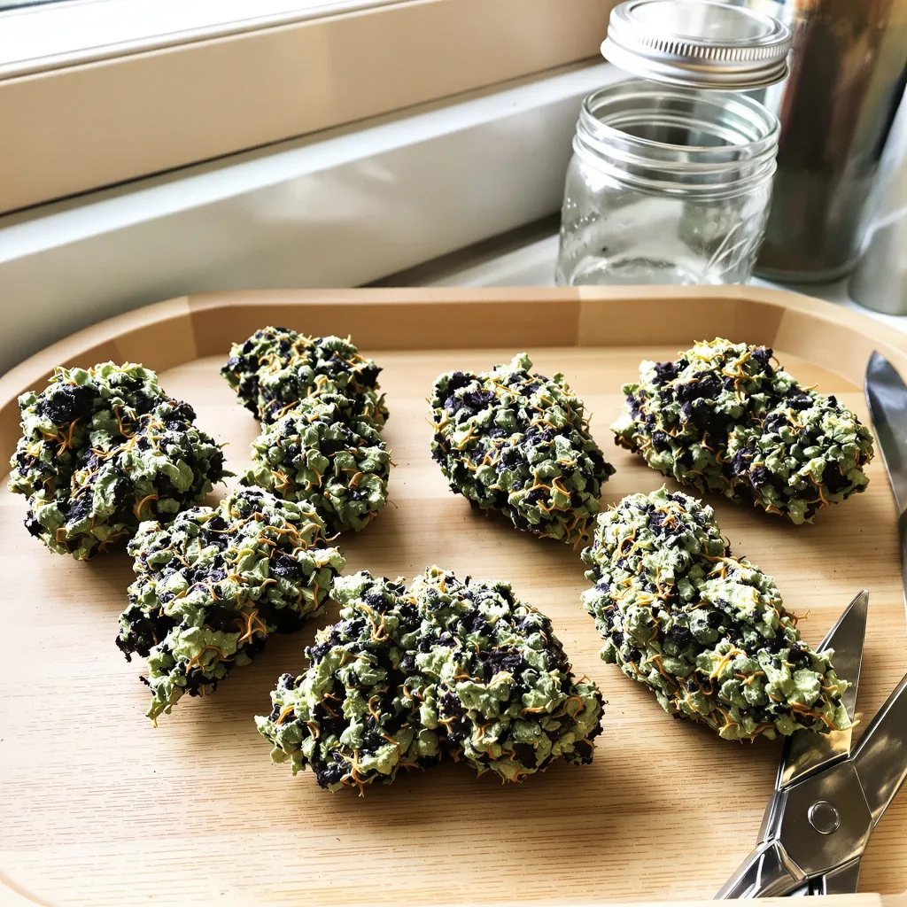Gold Leaf 88% indica / 12% sativa — fleur avec trichomes visibles
