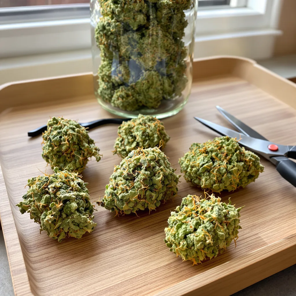Golden Gate Haze 6% indica / 94% sativa — fleur avec trichomes visibles