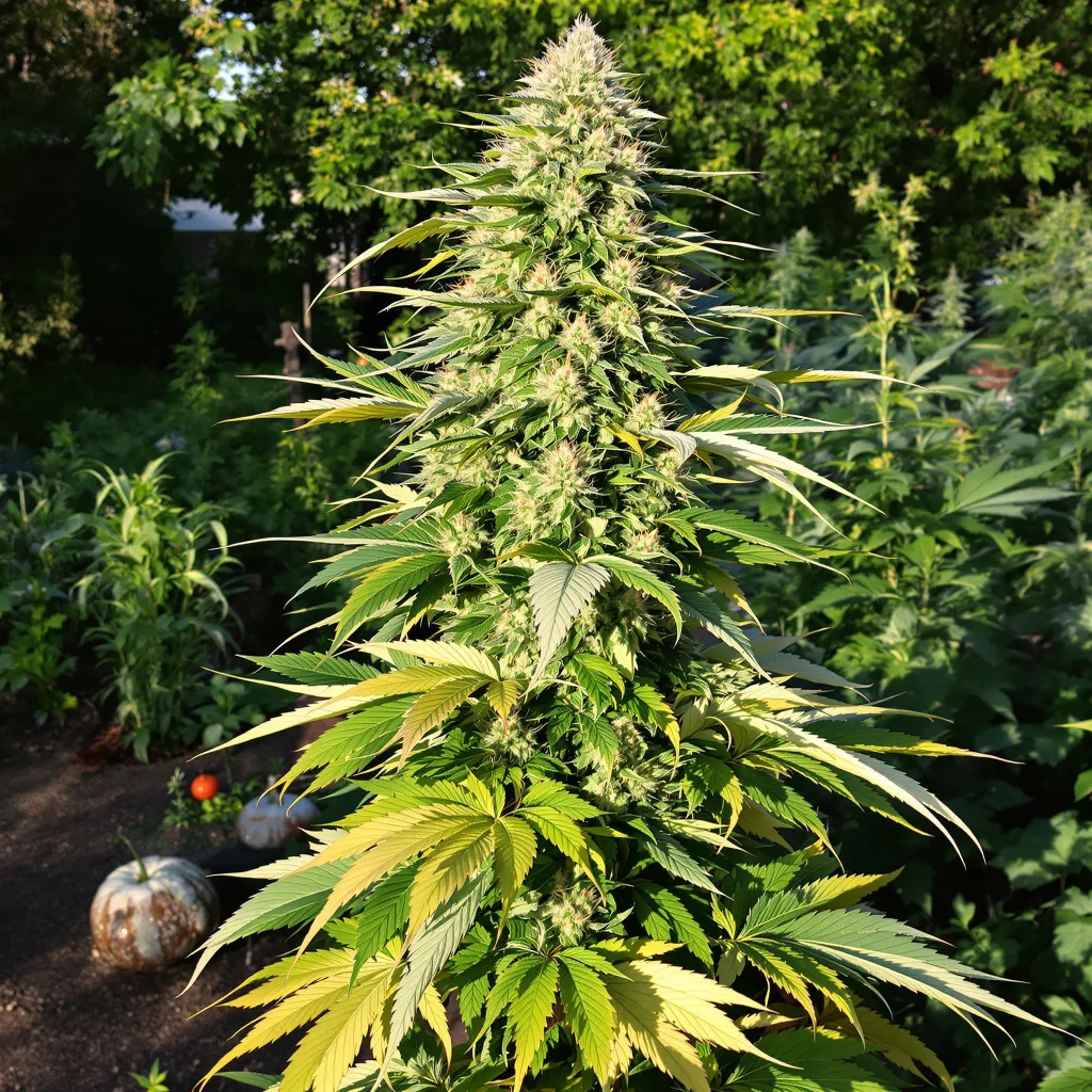 Golden Nugget 37% indica / 63% sativa — fleur avec trichomes visibles