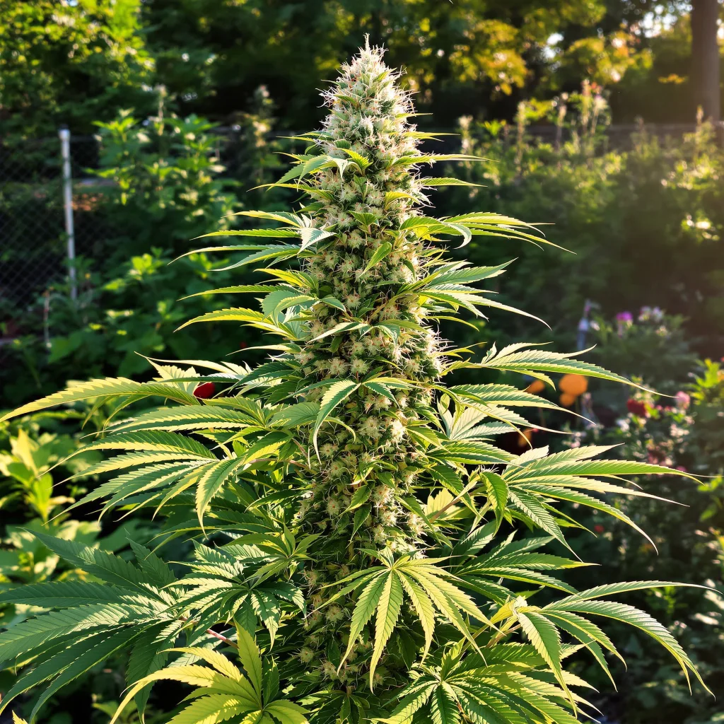 Golden Pineapple 50% indica / 50% sativa — fleur avec trichomes visibles