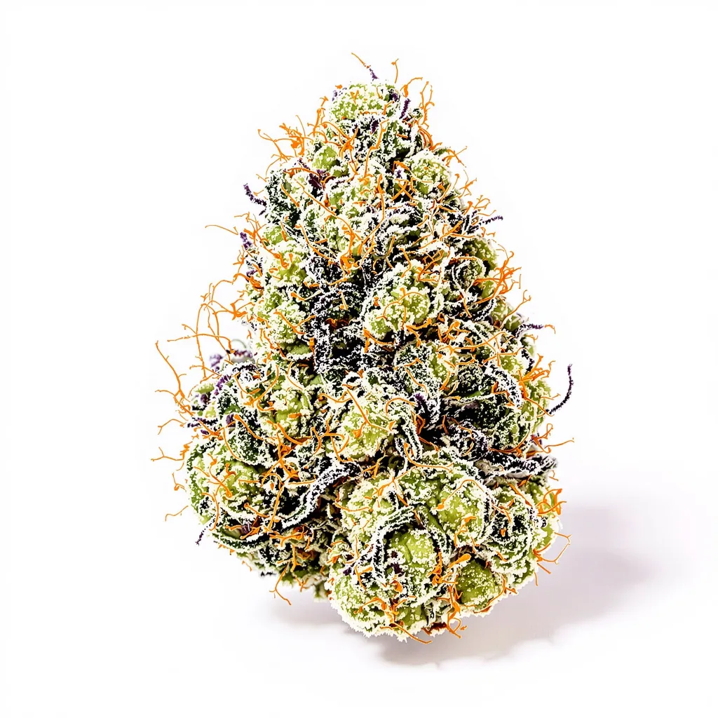 Golden Ticket 50% indica / 50% sativa — fleur avec trichomes visibles