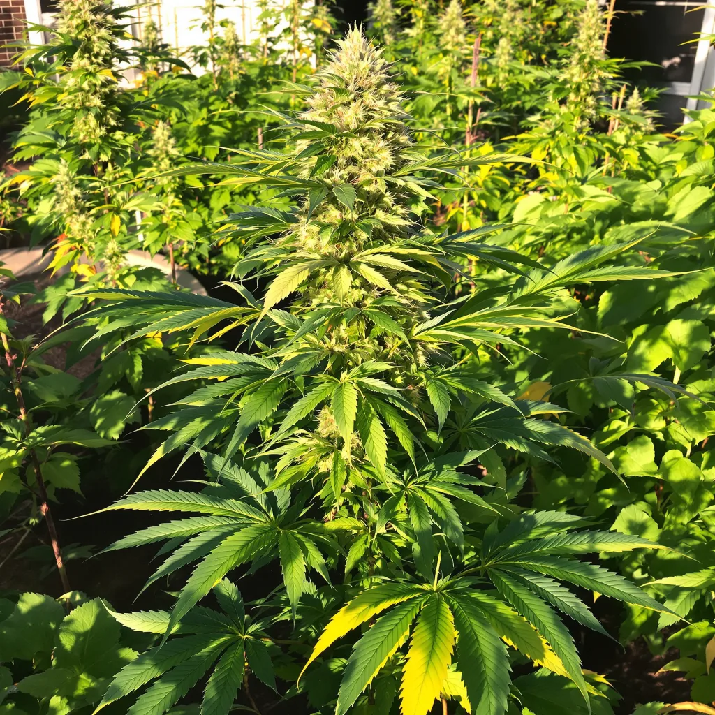 Goo 74% indica / 26% sativa — fleur avec trichomes visibles