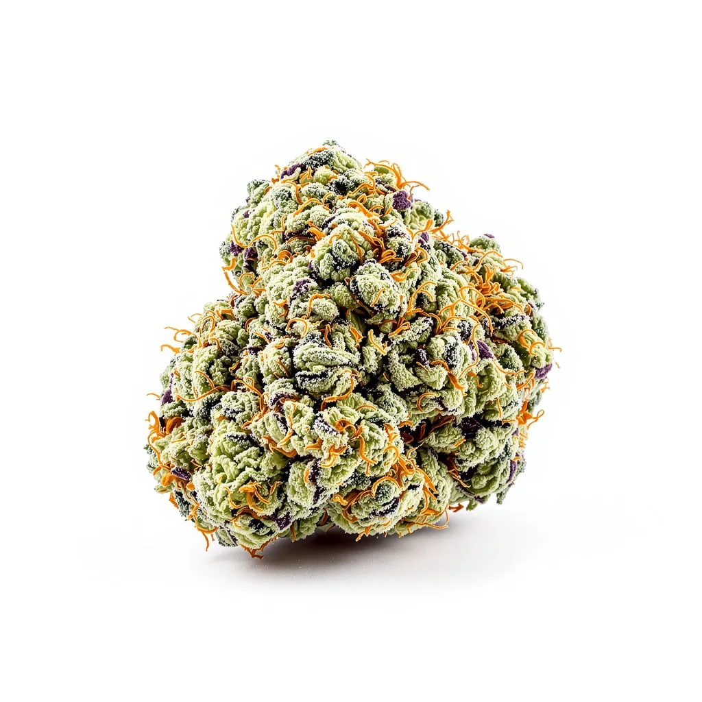 Goon Berries 63% indica / 37% sativa — fleur avec trichomes visibles