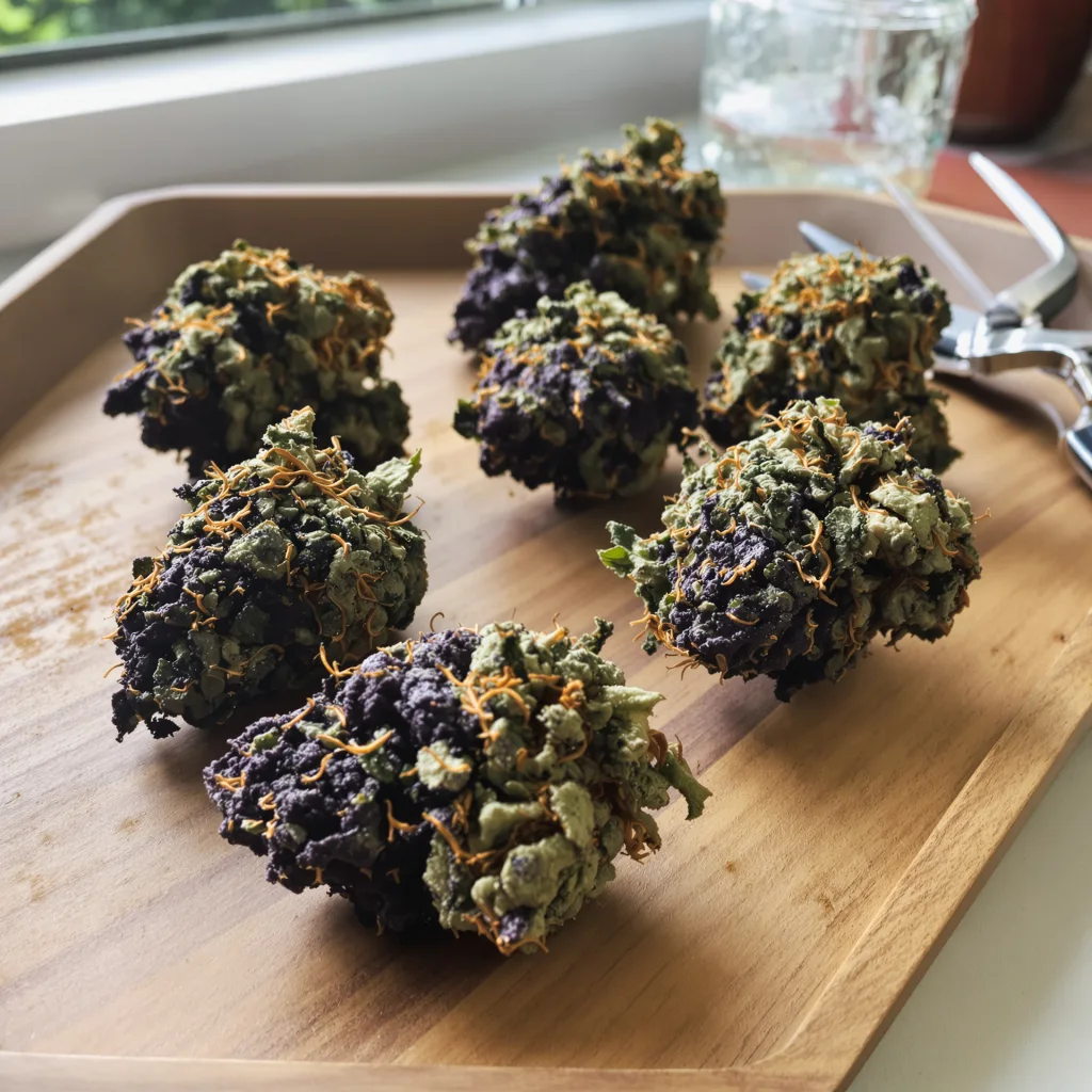 Gorilla Cookies 88% indica / 12% sativa — fleur avec trichomes visibles