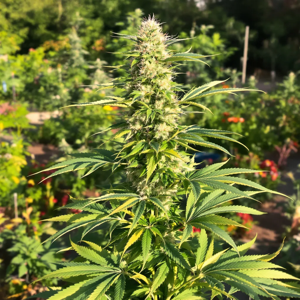 Gorilla Glue 51% indica / 49% sativa — fleur avec trichomes visibles