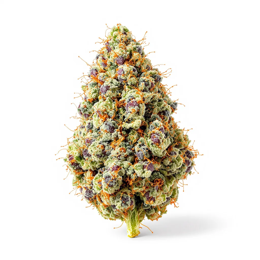 Gorilla Glue 51% indica / 49% sativa — fleur avec trichomes visibles