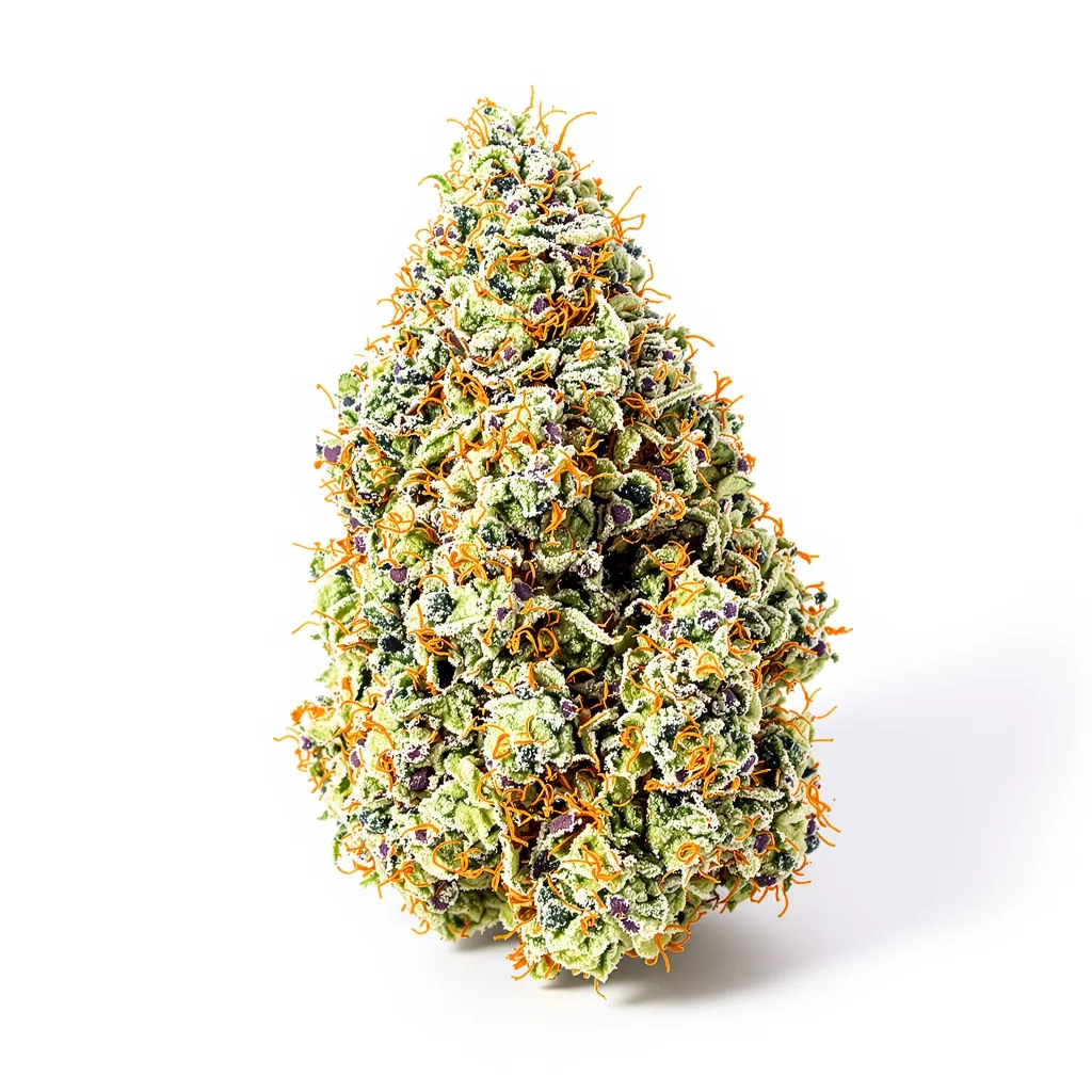 Gorilla Nut 49% indica / 51% sativa — fleur avec trichomes visibles