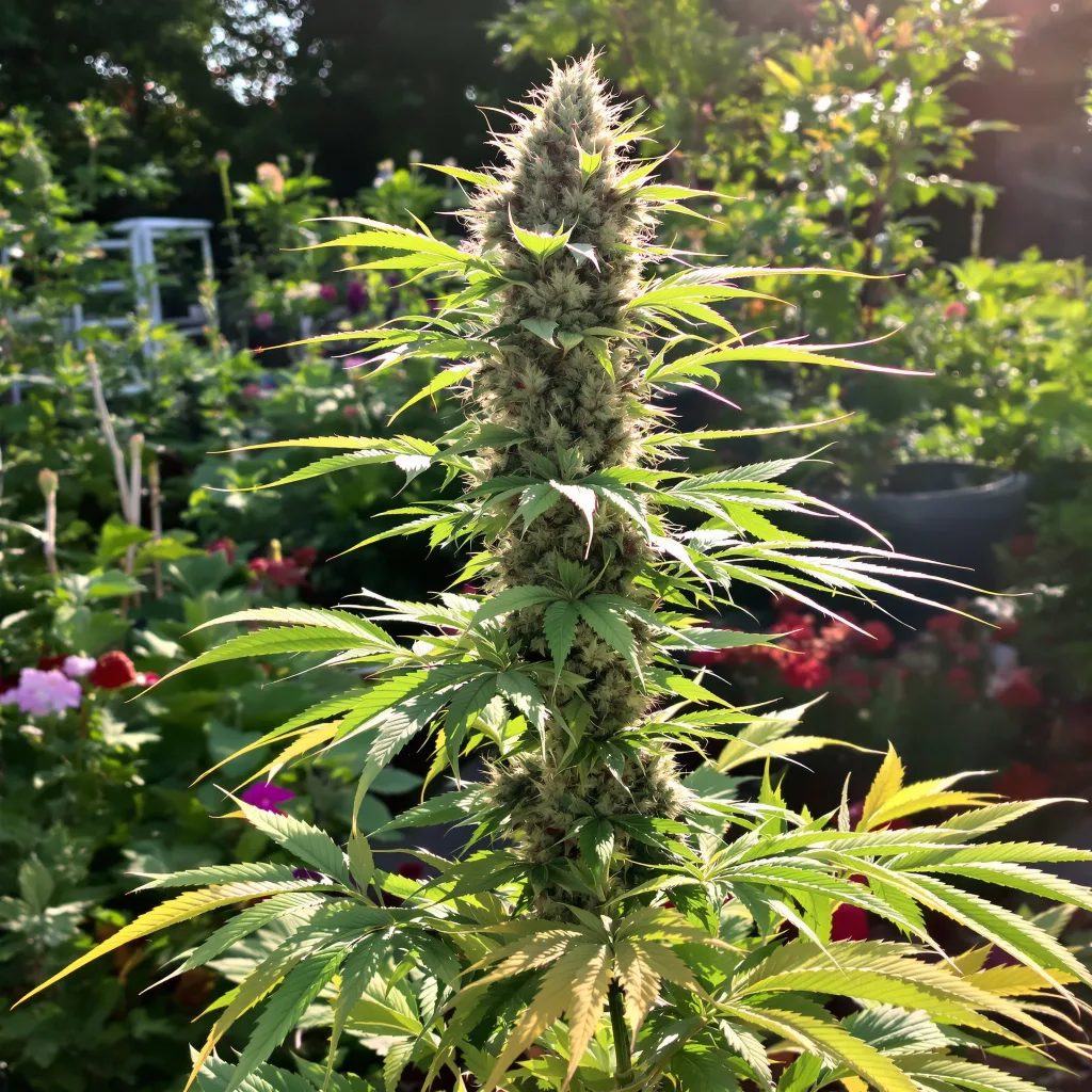 Grandmas Sugar Cookies 58% indica / 42% sativa — fleur avec trichomes visibles