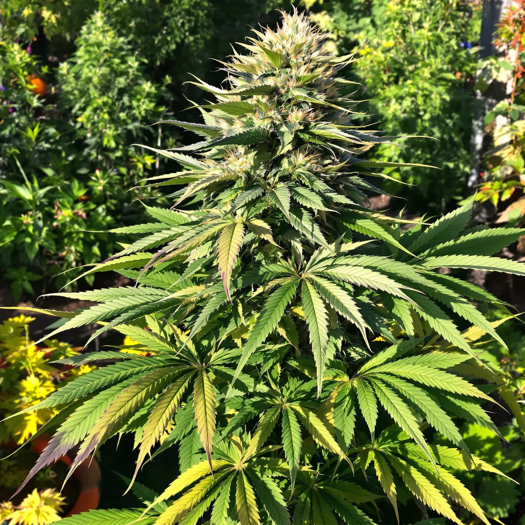Grandmommy Purple 76% indica / 24% sativa — fleur avec trichomes visibles