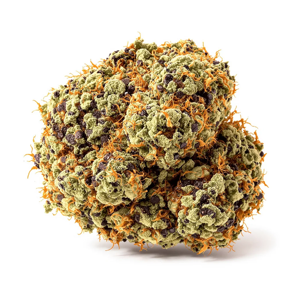 Grandpa Larry OG 76% indica / 24% sativa — fleur avec trichomes visibles