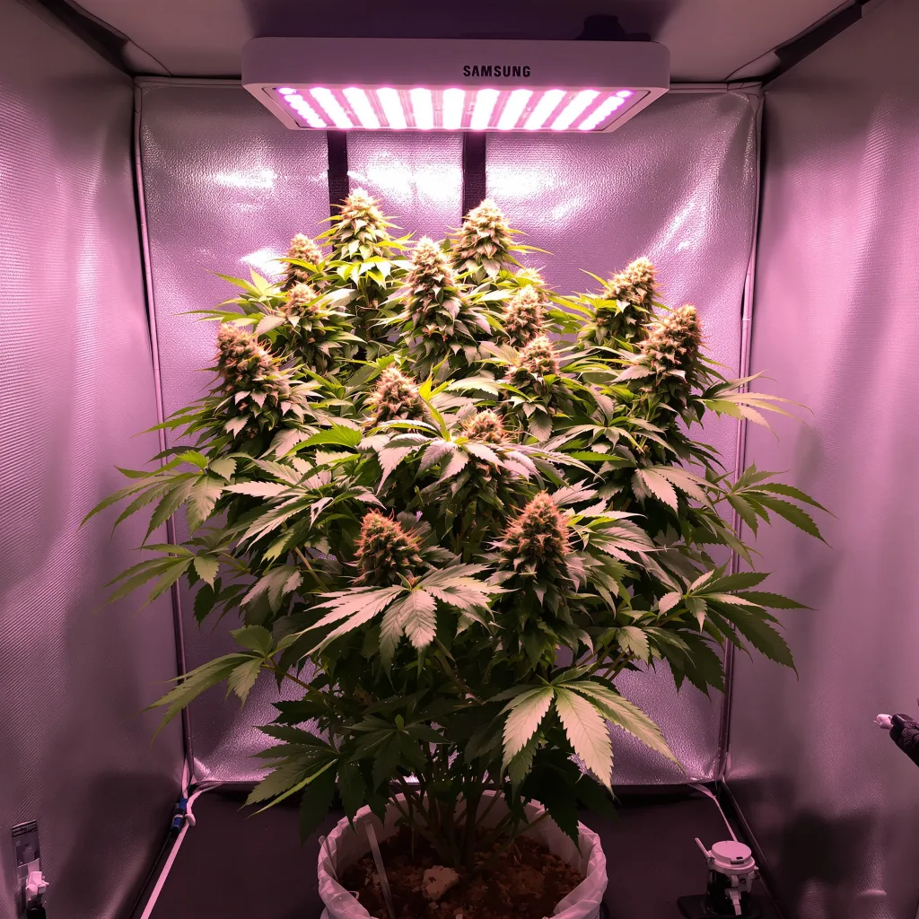 Plante de cannabis Grape Ape en floraison — 90-130 cm féminisée