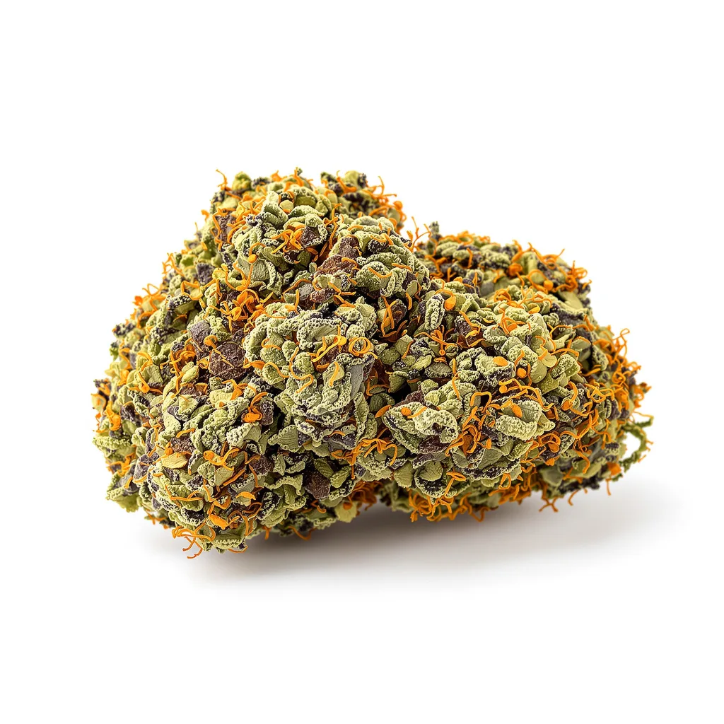 Grape Drink 89% indica / 11% sativa — fleur avec trichomes visibles