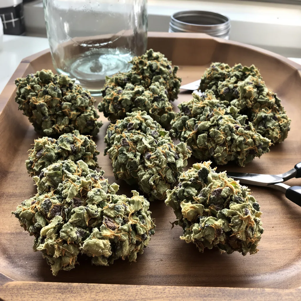 Grape Gas 60% indica / 40% sativa — fleur avec trichomes visibles