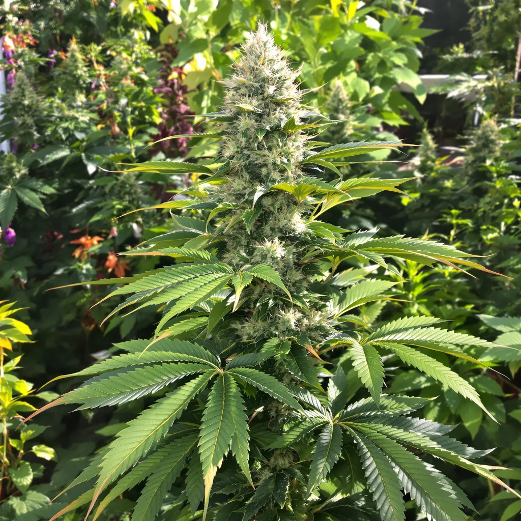 Grape God 70% indica / 30% sativa — fleur avec trichomes visibles