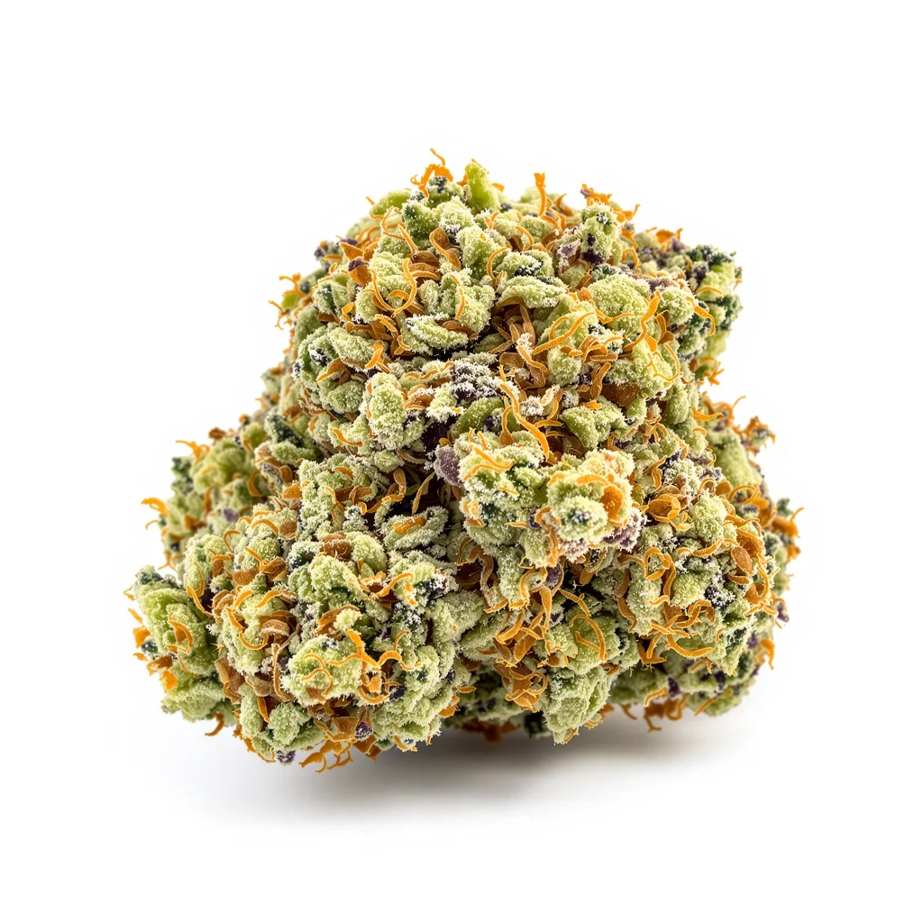 Grape Krush 60% indica / 40% sativa — fleur avec trichomes visibles