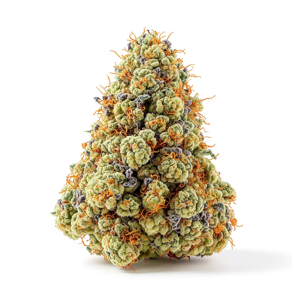 Grape Kush 40% indica / 60% sativa — fleur avec trichomes visibles