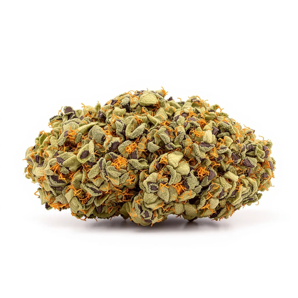 Grape Skunk 88% indica / 12% sativa — fleur avec trichomes visibles