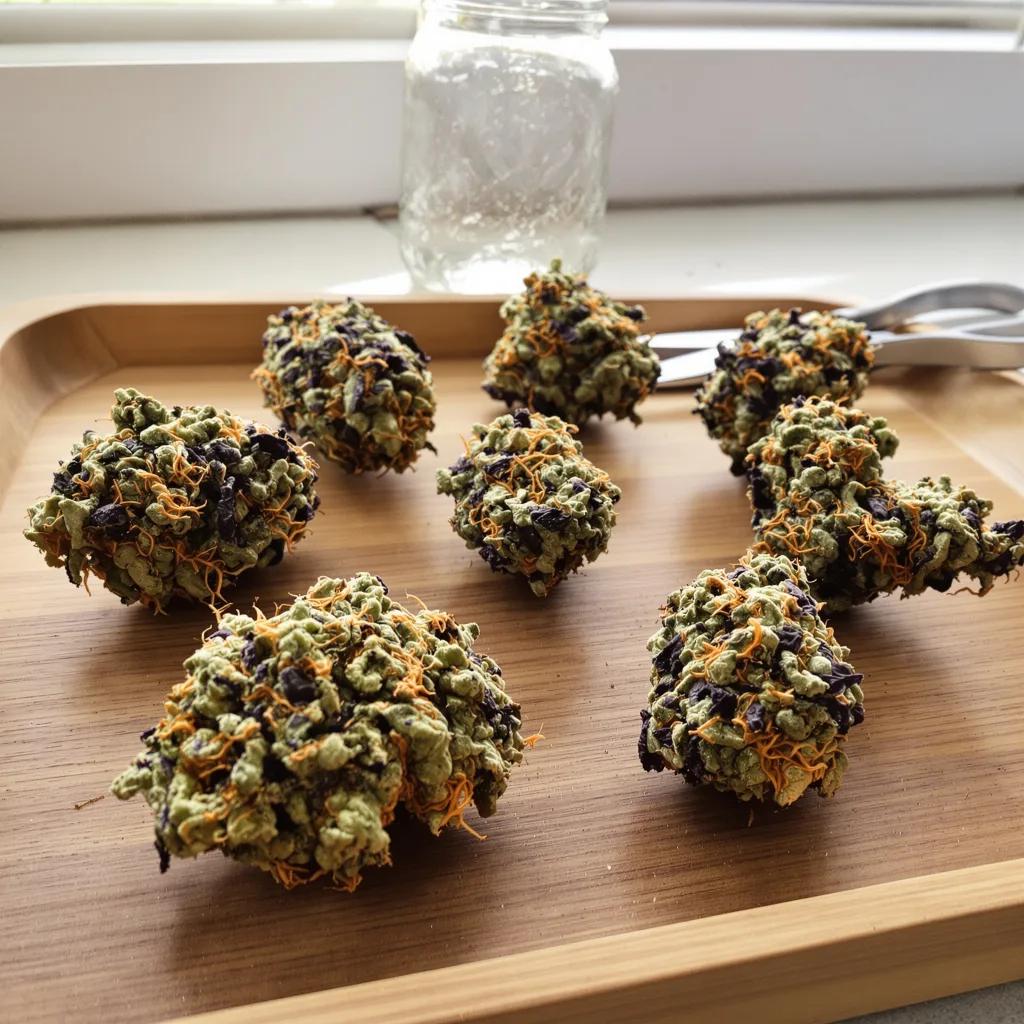 Grape Soda 81% indica / 19% sativa — fleur avec trichomes visibles