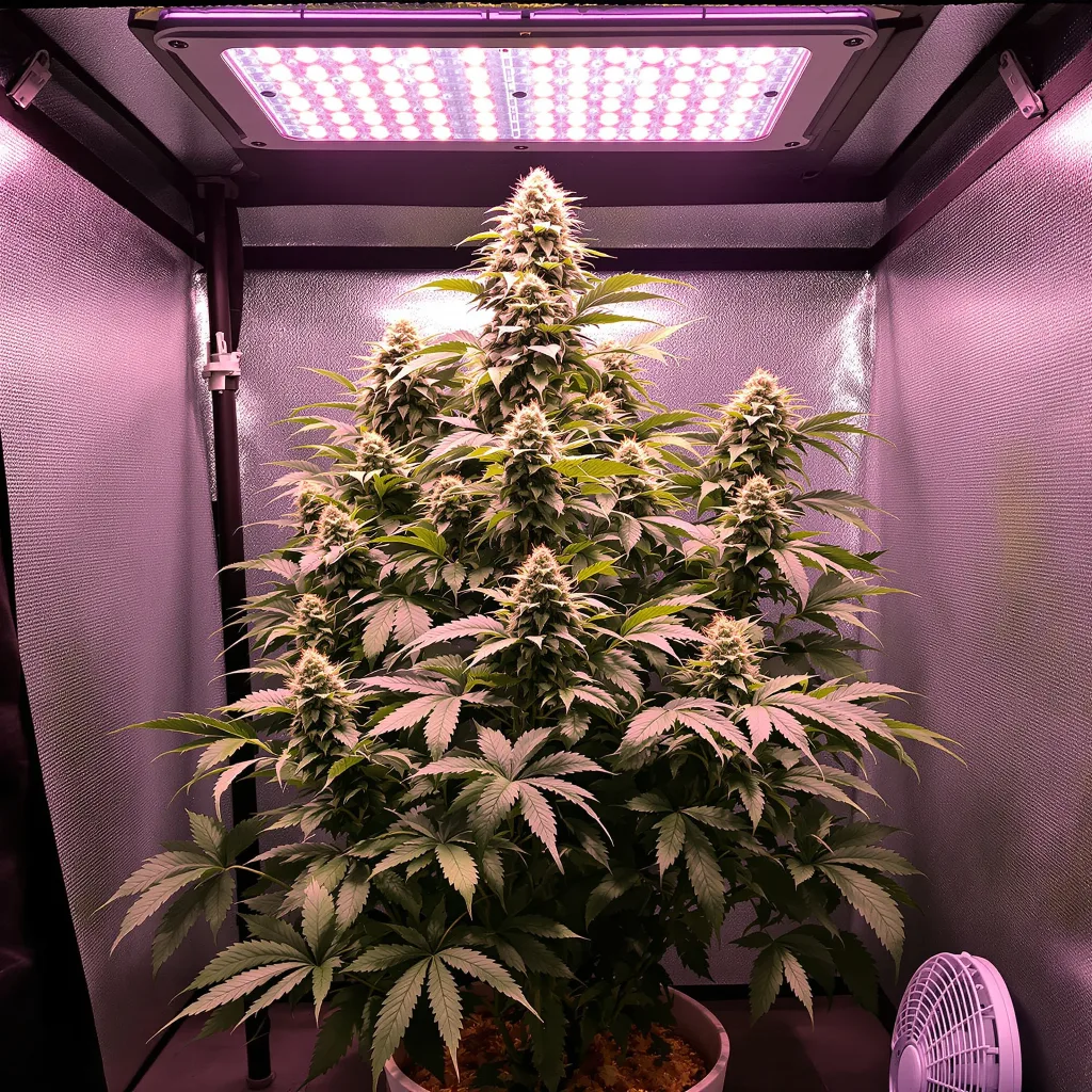 Plante de cannabis Grape Valley Kush en floraison — 90-130 cm féminisée