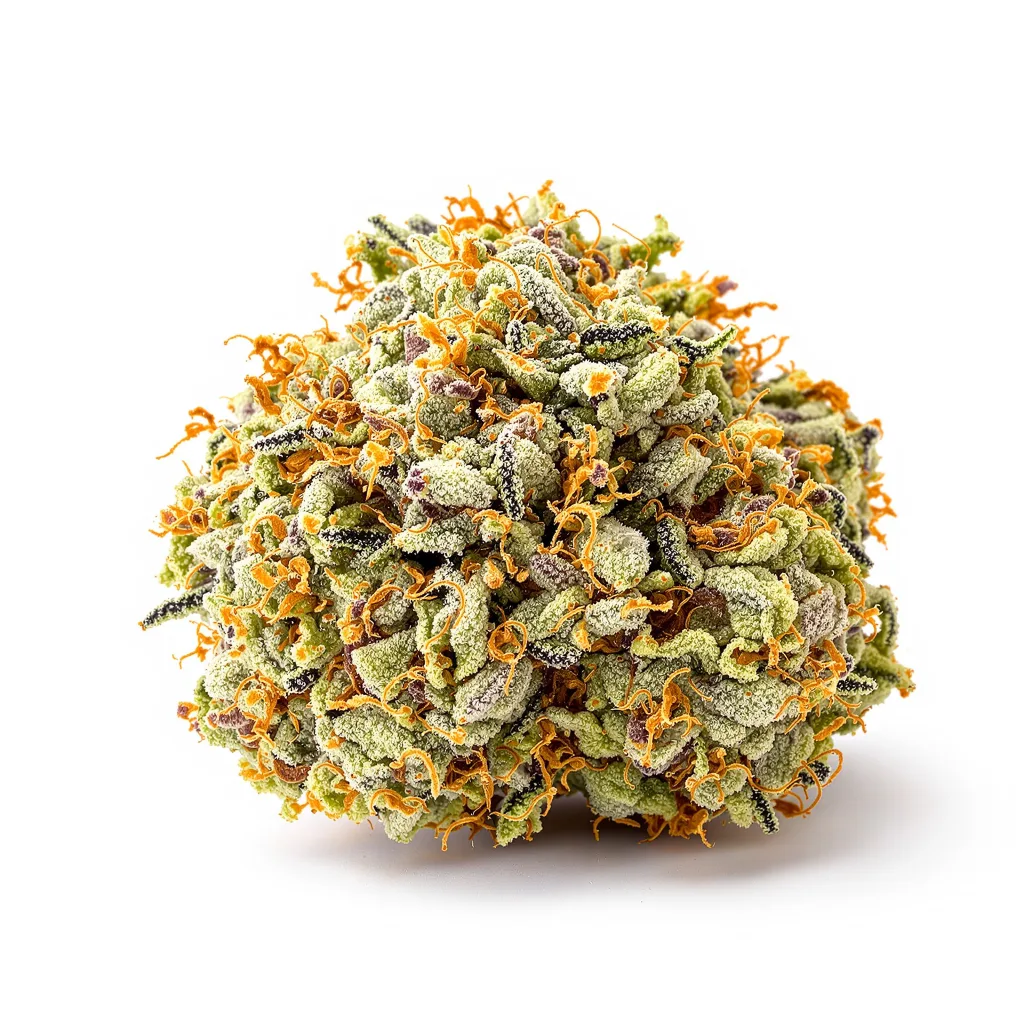 Grapefruit Diesel 60% indica / 40% sativa — fleur avec trichomes visibles