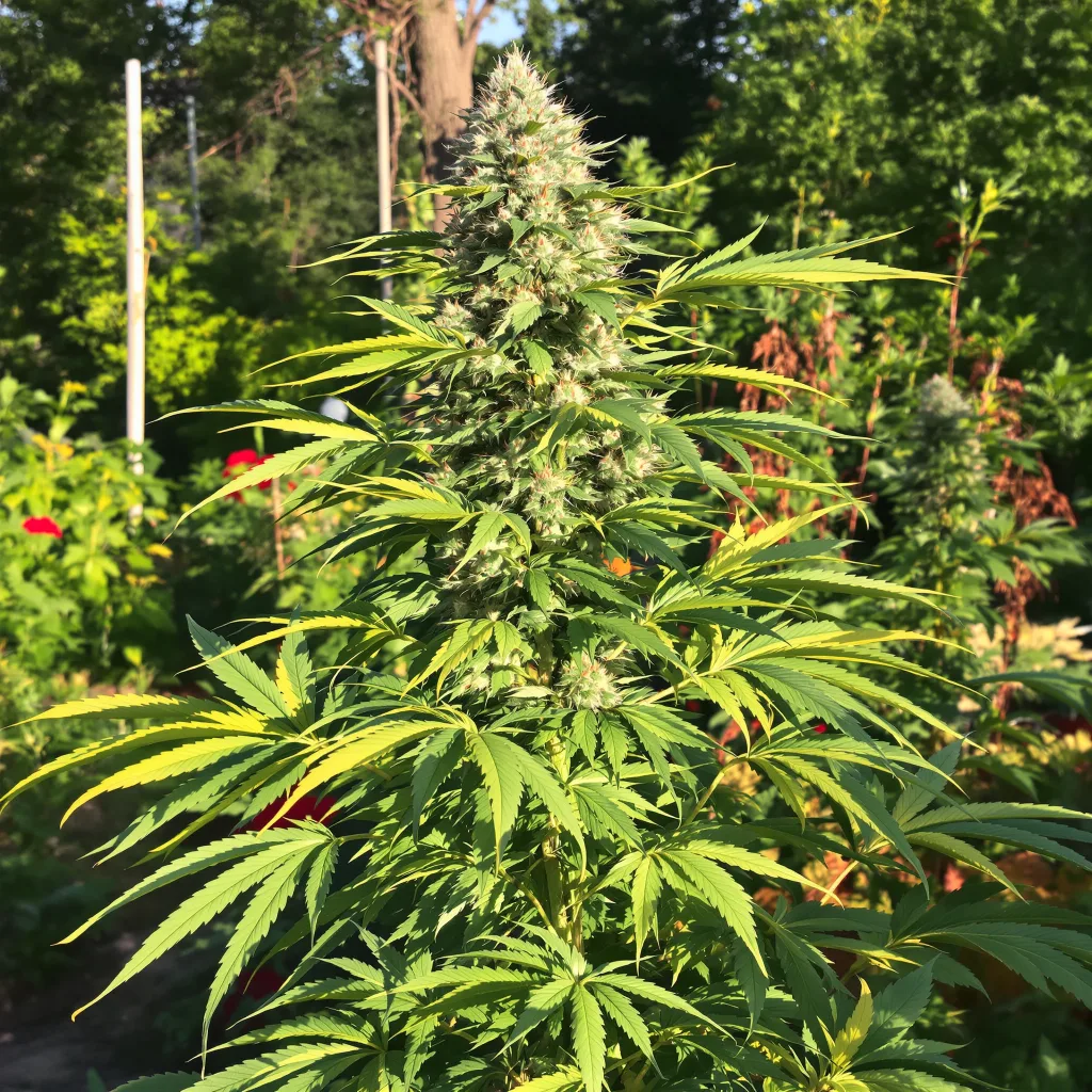 Green Cheese 56% indica / 44% sativa — fleur avec trichomes visibles