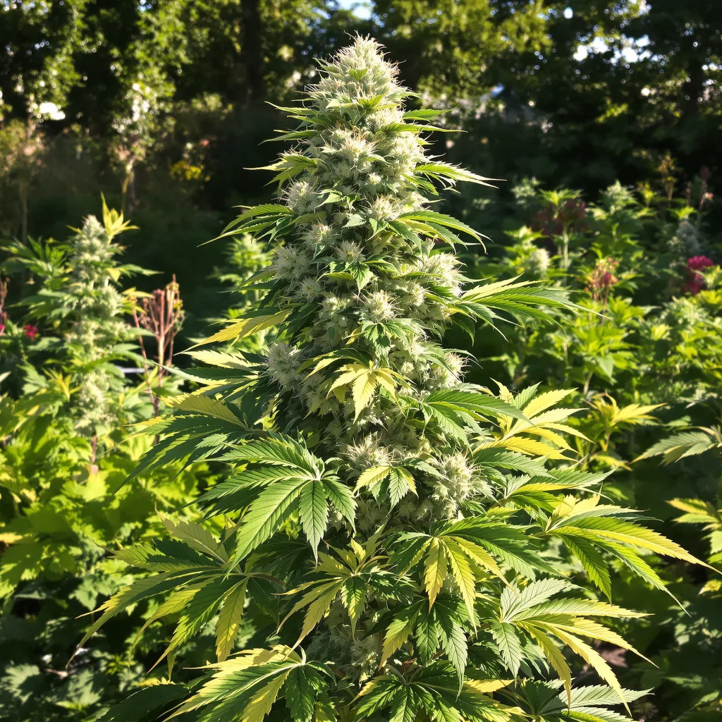 Green Crack 51% indica / 49% sativa — fleur avec trichomes visibles