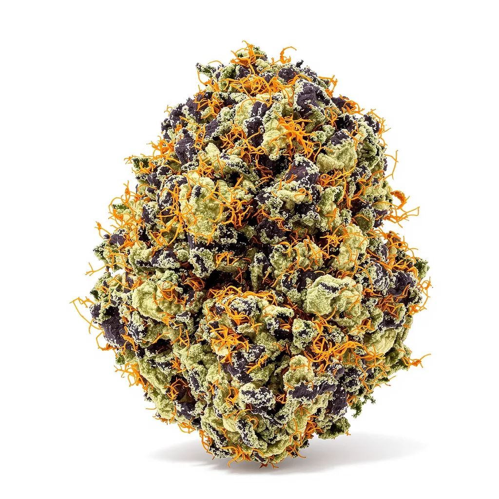 Green Crack Punch 84% indica / 16% sativa — fleur avec trichomes visibles