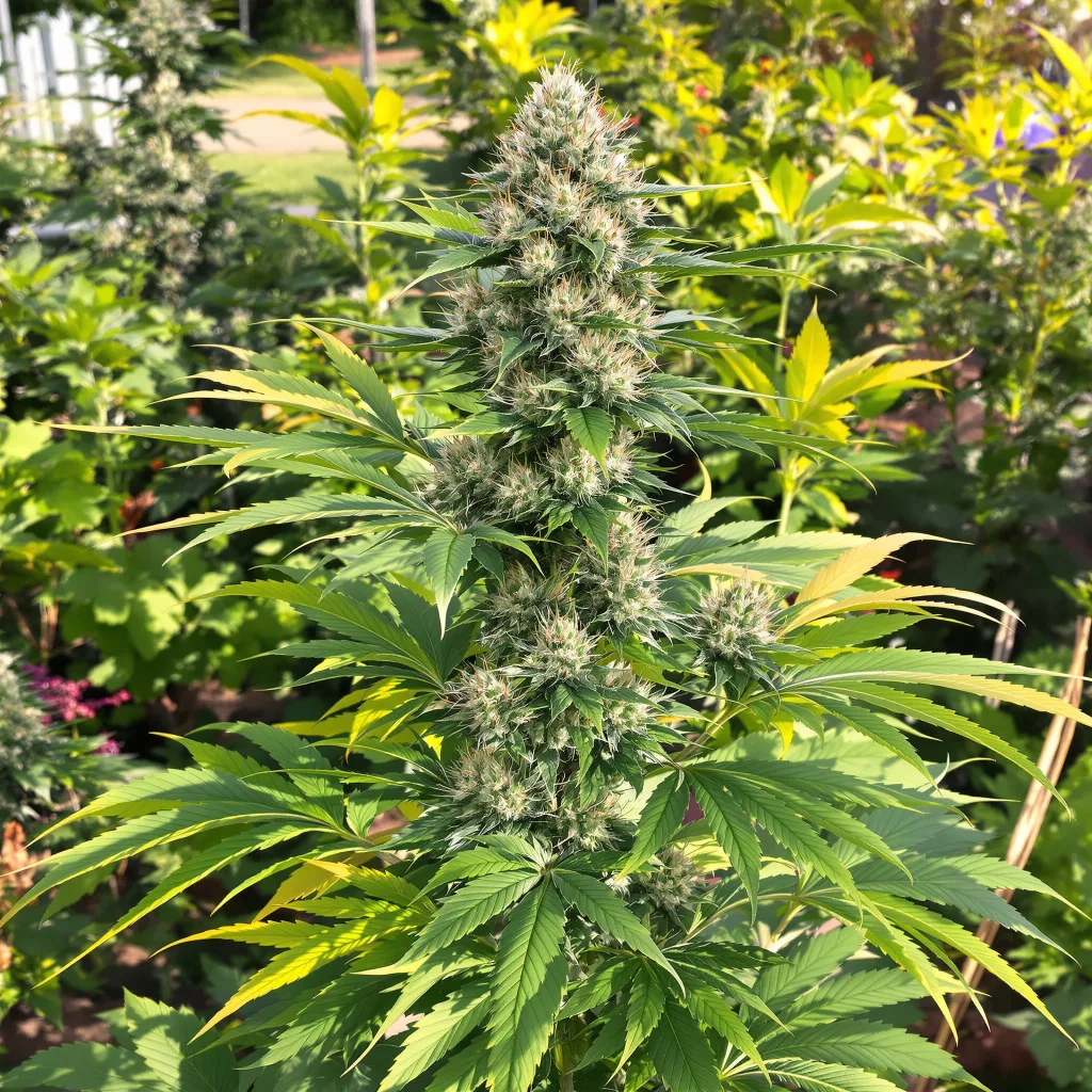 Green Kush 36% indica / 64% sativa — fleur avec trichomes visibles