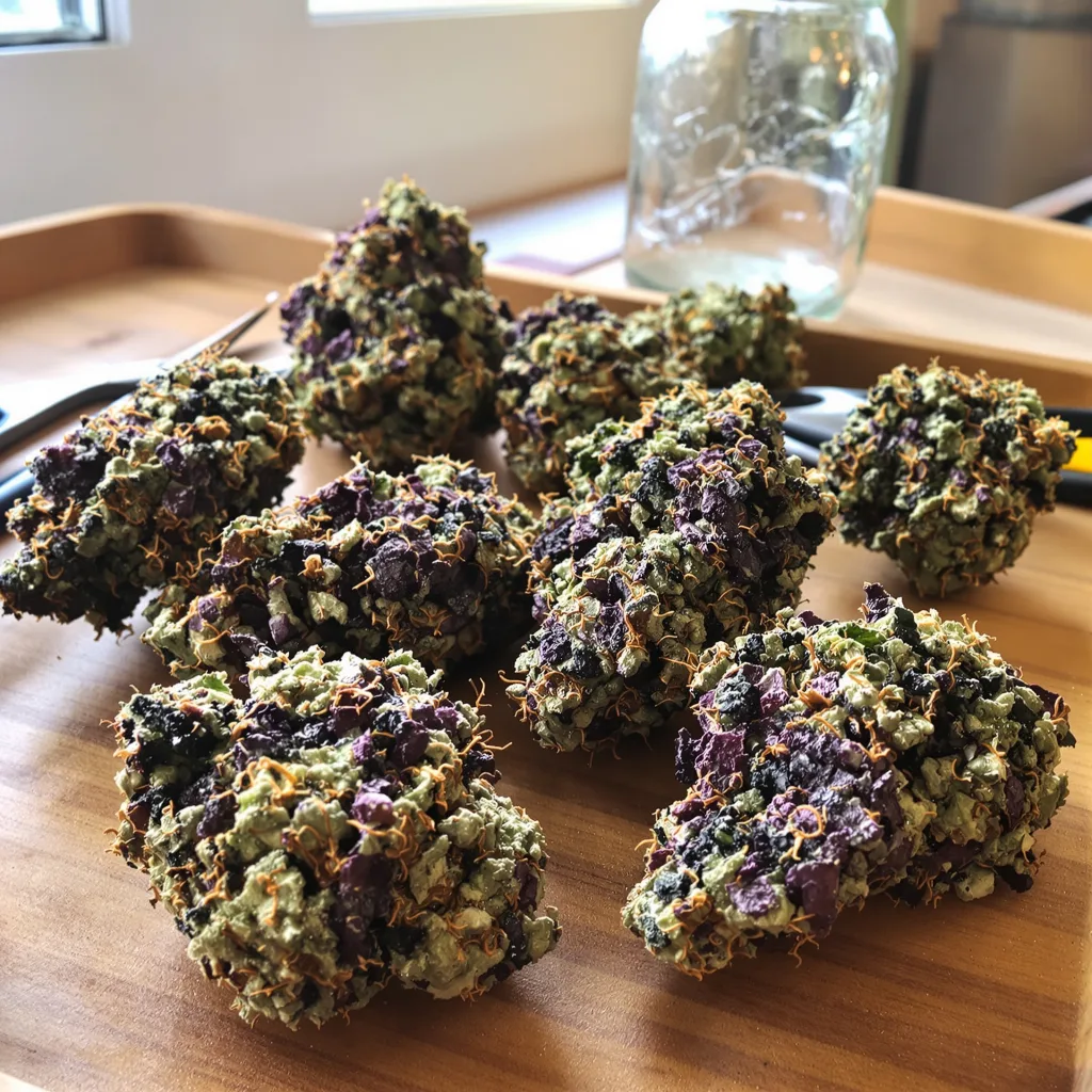 Green Love Potion 76% indica / 24% sativa — fleur avec trichomes visibles
