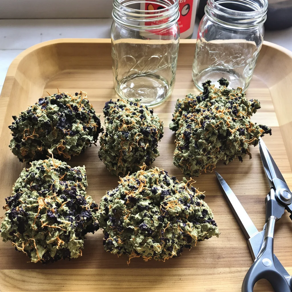 Green Poison 80% indica / 20% sativa — fleur avec trichomes visibles