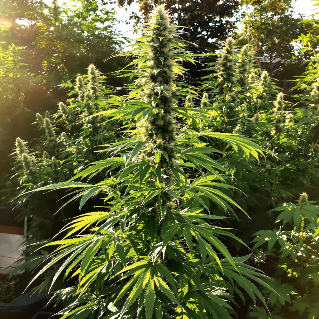 Grilled Cheese 22% indica / 78% sativa — fleur avec trichomes visibles
