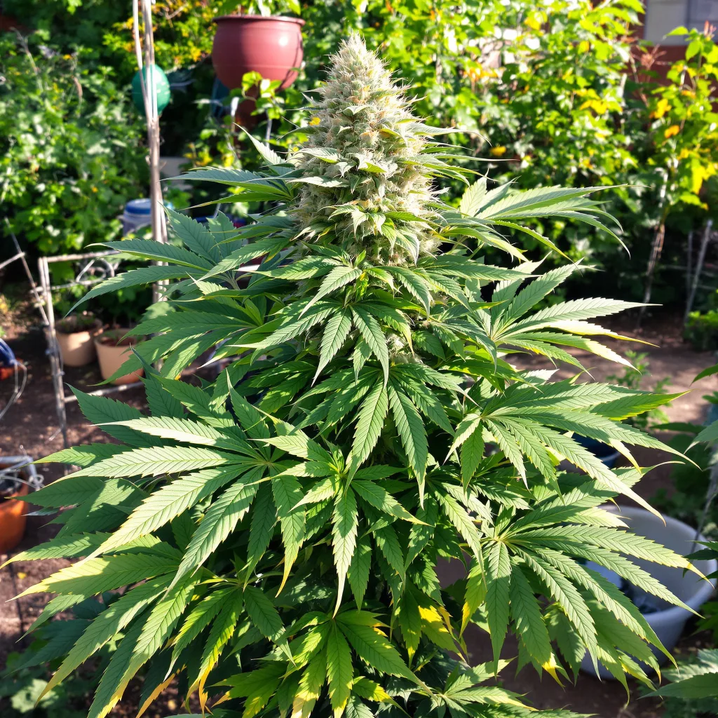 Grimace 79% indica / 21% sativa — fleur avec trichomes visibles