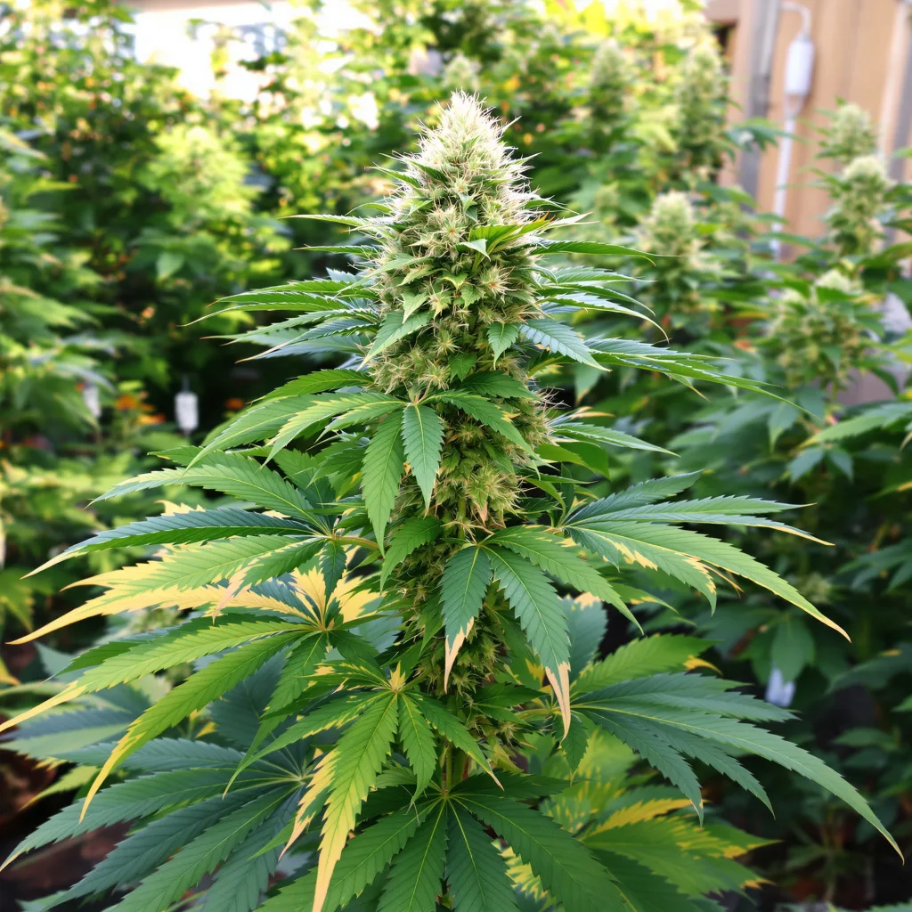 Guard Dawg 88% indica / 12% sativa — fleur avec trichomes visibles