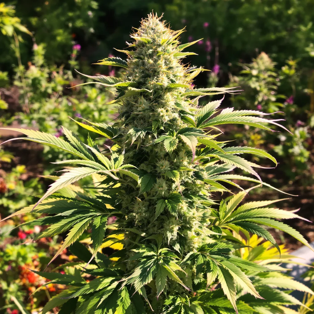 Gupta Kush 44% indica / 56% sativa — fleur avec trichomes visibles