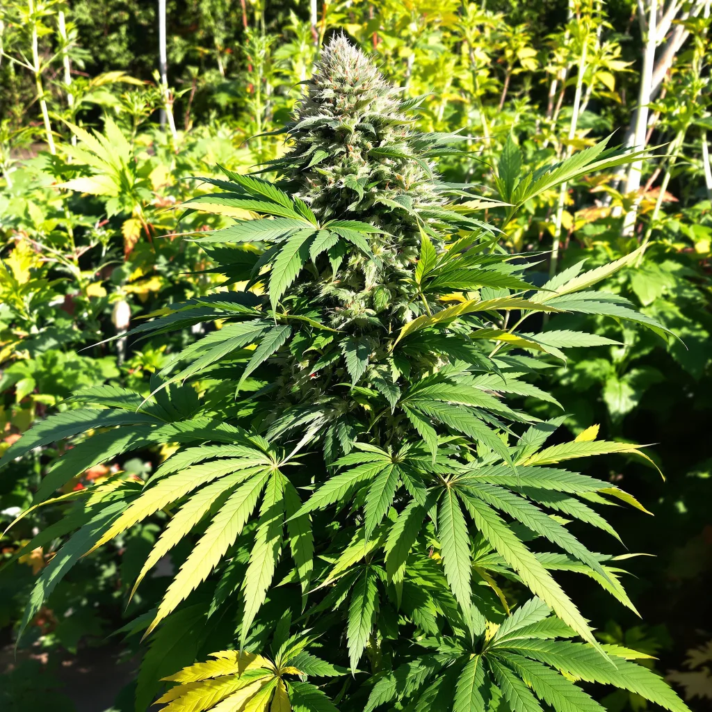 Gutbuster 77% indica / 23% sativa — fleur avec trichomes visibles
