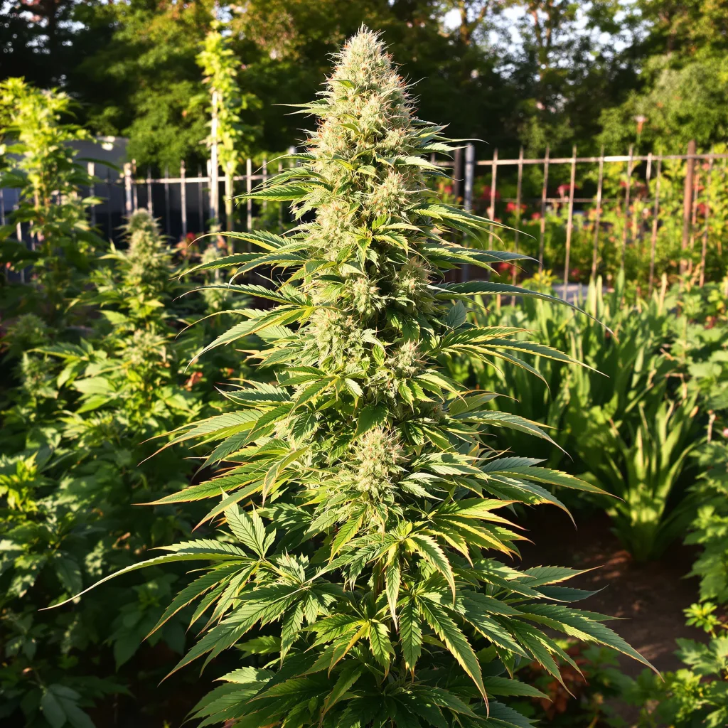 Han Burger 52% indica / 48% sativa — fleur avec trichomes visibles