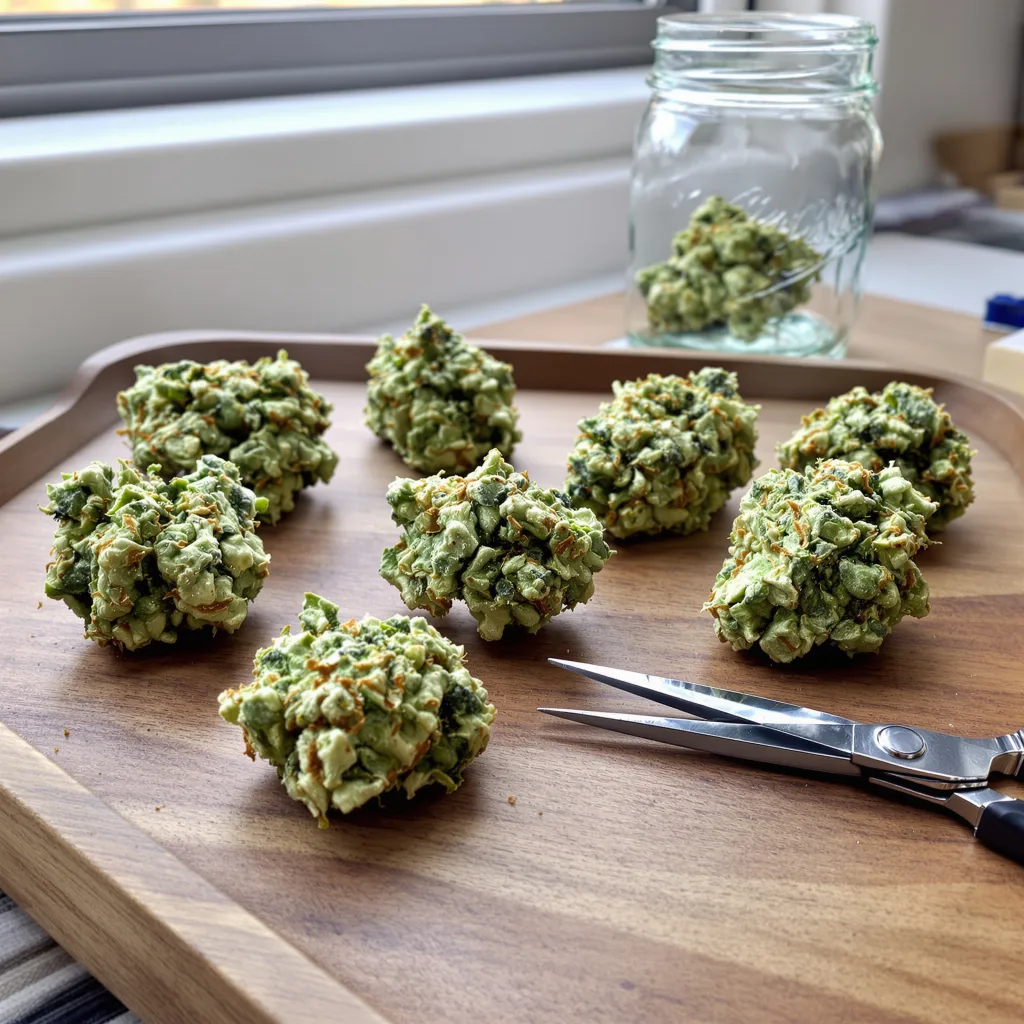 Harle-Tsu CBD 47% indica / 53% sativa — fleur avec trichomes visibles