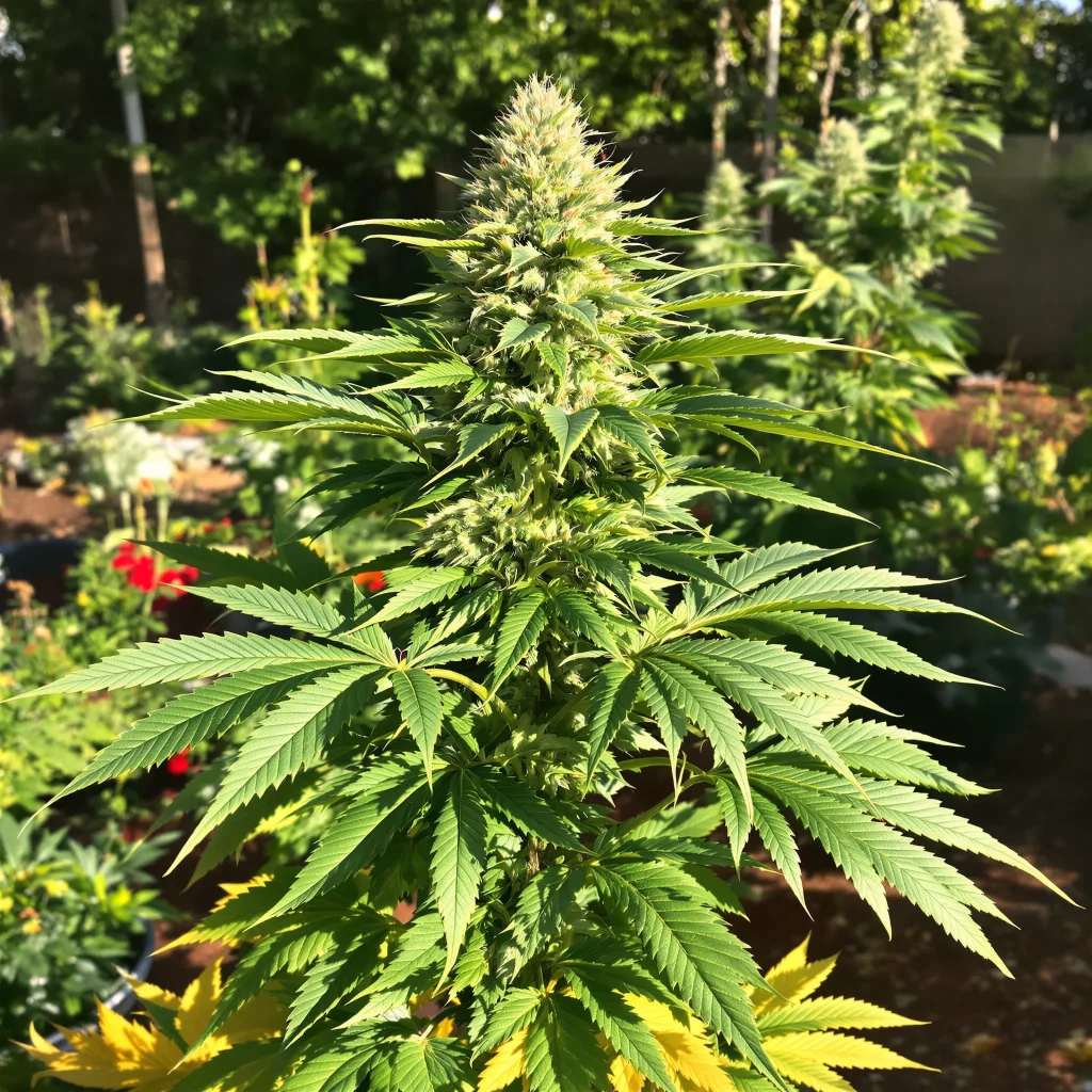 Harmonia 84% indica / 16% sativa — fleur avec trichomes visibles