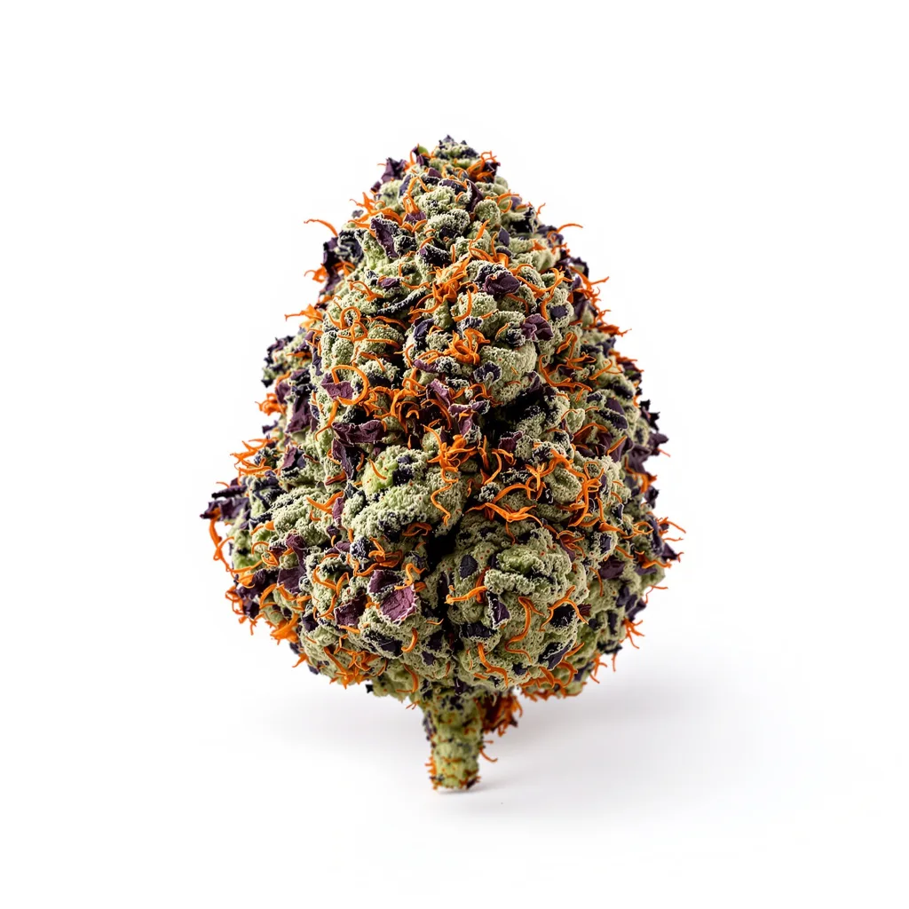 Harmonia 84% indica / 16% sativa — fleur avec trichomes visibles