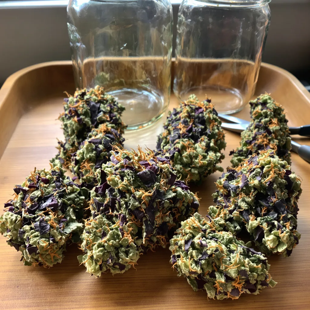 Hashbar OG 65% indica / 35% sativa — fleur avec trichomes visibles