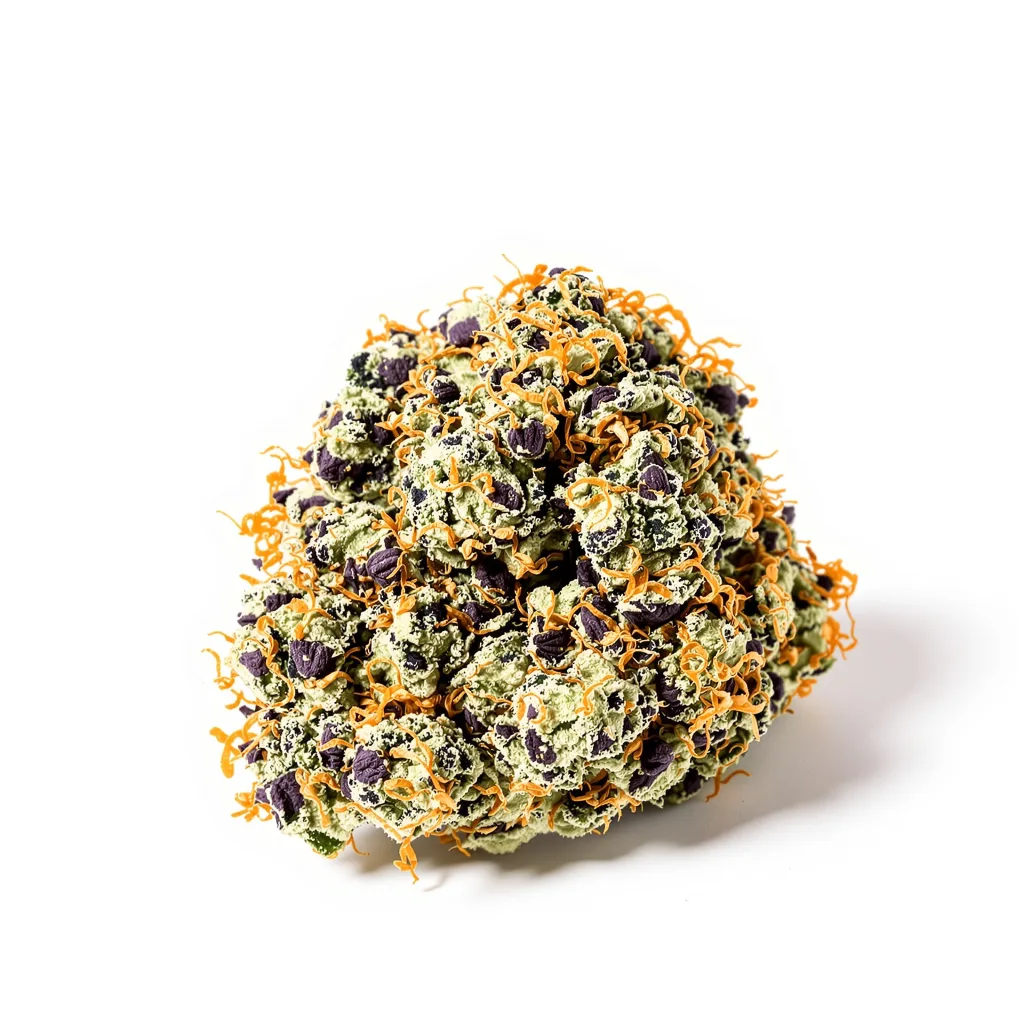 Hashbar OG 65% indica / 35% sativa — fleur avec trichomes visibles