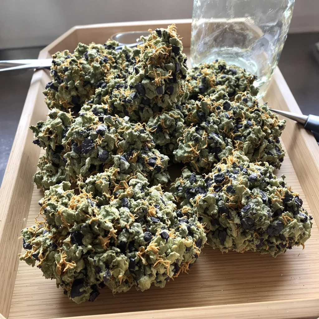 Hashberry 70% indica / 30% sativa — fleur avec trichomes visibles