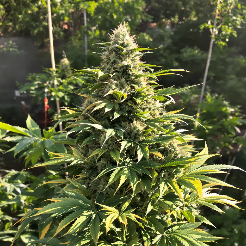 Hawaiian 84% indica / 16% sativa — fleur avec trichomes visibles