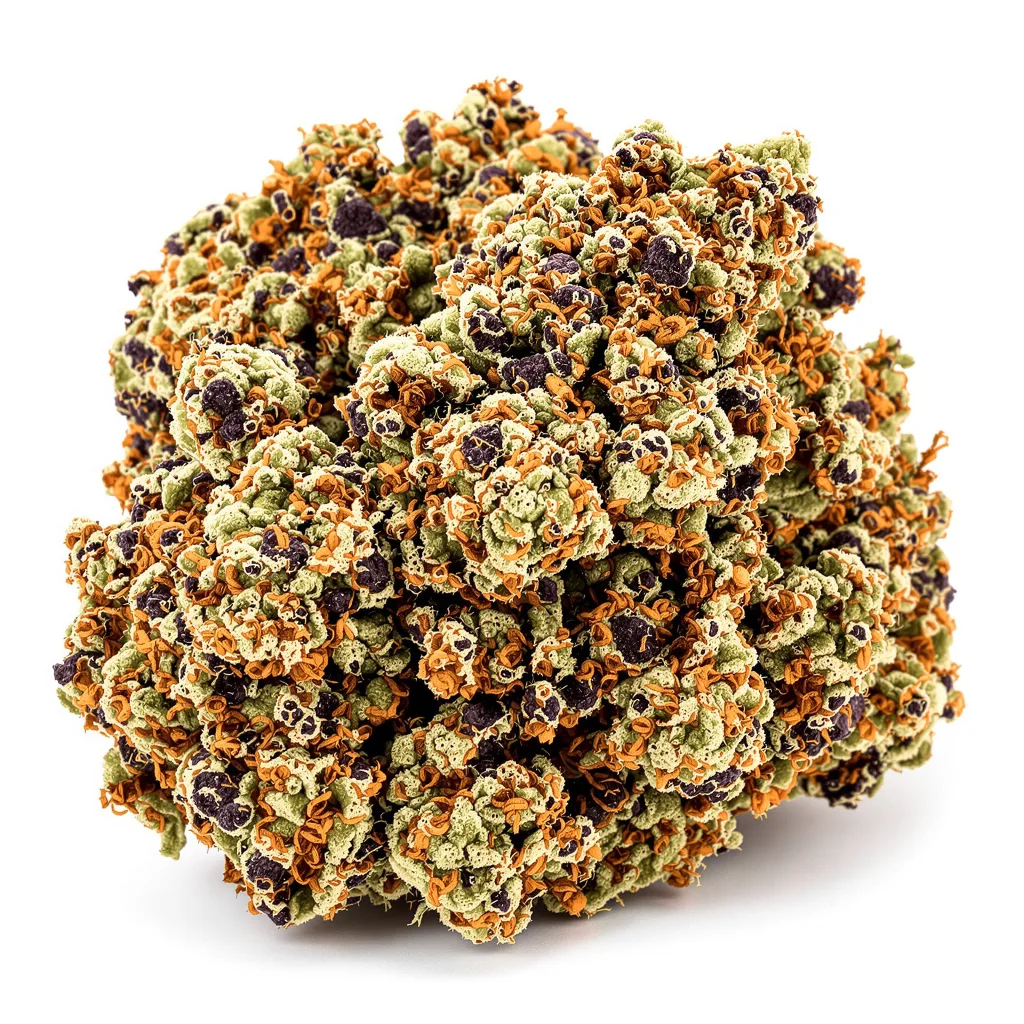 Hawaiian 84% indica / 16% sativa — fleur avec trichomes visibles