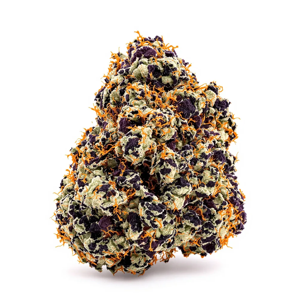 Hawaiian 84% indica / 16% sativa — fleur avec trichomes visibles